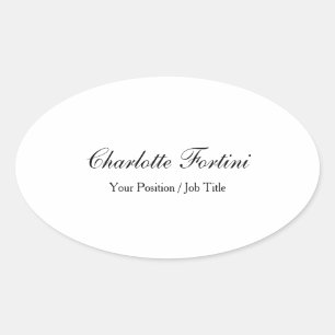 Sticker Ovale Script minimaliste d'écriture manuscrite classique