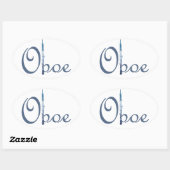 Sticker Ovale Script Oboe (Feuille)