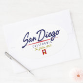 Sticker Ovale Script San Diego (Enveloppe)