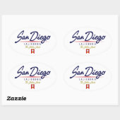 Sticker Ovale Script San Diego (Feuille)
