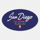Sticker Ovale Script San Diego (Devant)