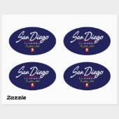 Sticker Ovale Script San Diego (Feuille)