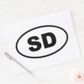 Sticker Ovale SD Dakota du Sud (Enveloppe)