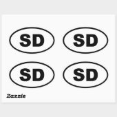 Sticker Ovale SD Dakota du Sud (Feuille)