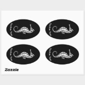 Sticker Ovale Seahorse White (Feuille)