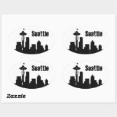 Sticker Ovale Seattle (Feuille)