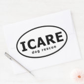 Sticker Ovale SECOURT de chien ICARE (Enveloppe)