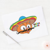 Sticker Ovale Senor Gato caricature Mustache Cat (Enveloppe)