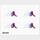 Sticker Ovale Sensibilisation à la santé mentale (Feuille)