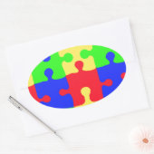 Sticker Ovale Sensibilisation sur l'autisme (Enveloppe)