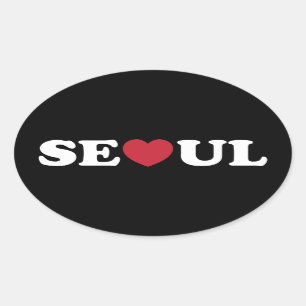 Sticker Ovale Séoul Love Heart