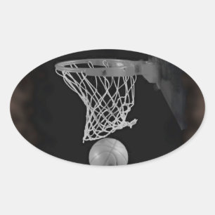 Sticker Ovale Sepia Basketball