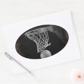 Sticker Ovale Sepia Basketball (Enveloppe)
