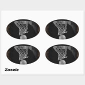 Sticker Ovale Sepia Basketball (Feuille)
