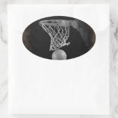 Sticker Ovale Sepia Basketball (Sac)