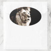 Sticker Ovale Sepia Lion (Sac)