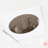 Sticker Ovale Sepia New York (Enveloppe)