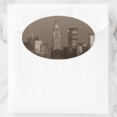 Sticker Ovale Sepia New York (Sac)