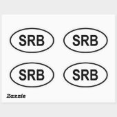 Sticker Ovale Serbie "SRB" (Feuille)