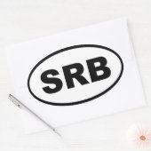 Sticker Ovale Serbie SRB Europe (Enveloppe)