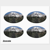 Sticker Ovale Sérénité Prière Mont Rainier Paysage (Feuille)