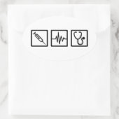 Sticker Ovale seringue stéthoscope Médicale (Sac)