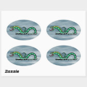 Sticker Ovale Serpent marin (Feuille)