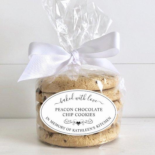 Sticker Ovale Service commémoratif En mémoire de Faveur préparée