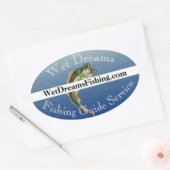 Sticker Ovale Service de guide de pêche basse (Enveloppe)