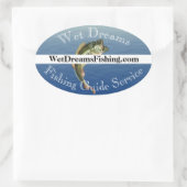 Sticker Ovale Service de guide de pêche basse (Sac)