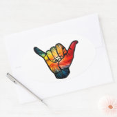 Sticker Ovale Shaka Rainbow (Enveloppe)