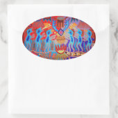 Sticker Ovale Shaman Ritual Huichol (Sac)