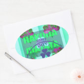 Sticker Ovale Shamrock festif captivant la florale de St. Patric (Enveloppe)