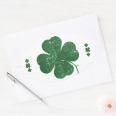 Sticker Ovale Shamrocks - style vintage (Enveloppe)