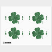 Sticker Ovale Shamrocks - style vintage (Feuille)