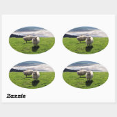 STICKER OVALE SHEEP DE MONTAGNE BIEN-ÊTRE (Feuille)