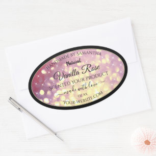 Sticker Ovale Shimmery Purple Gold Parties scintillant Sparkle É
