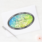 Sticker Ovale Shimmery Turquoise Parties scintillant verte Produ (Enveloppe)