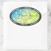 Sticker Ovale Shimmery Turquoise Parties scintillant verte Produ (Sac)