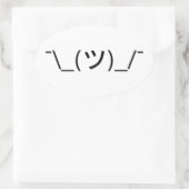 Sticker Ovale Shrug Emoticon —\_(ツ)_/ Afficher le Kaomoji japona (Sac)