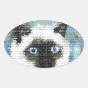 Sticker Ovale Siamois