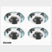 Sticker Ovale Siamois (Feuille)