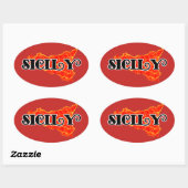 Sticker Ovale Sicile (Feuille)