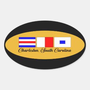 Sticker Ovale Signal maritime Charleston-Caroline du Sud