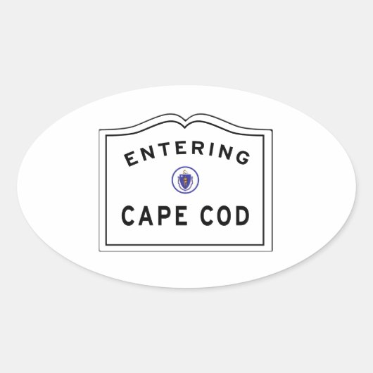 Sticker Ovale Signe Cape Cod MA (Devant)