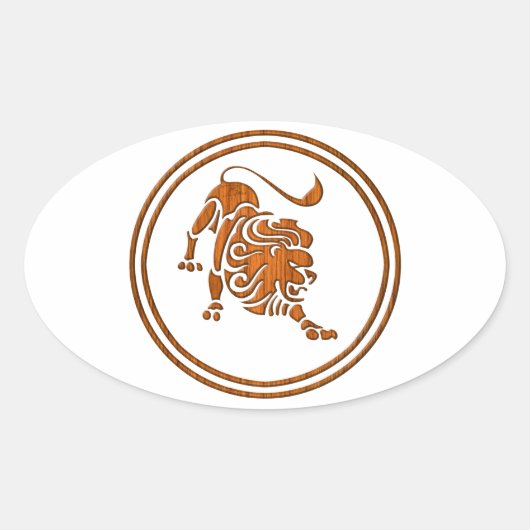 Sticker Ovale SIGNE D'Astrologie Lion Lion Lion Leo (Devant)