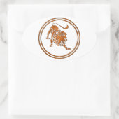 Sticker Ovale SIGNE D'Astrologie Lion Lion Lion Leo (Sac)