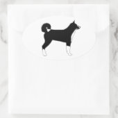 Sticker Ovale silhouette carélienne couleur chien ours (Sac)