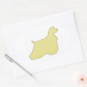 Sticker Ovale Silhouette Cocker Spaniel (Enveloppe)