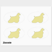 Sticker Ovale Silhouette Cocker Spaniel (Feuille)